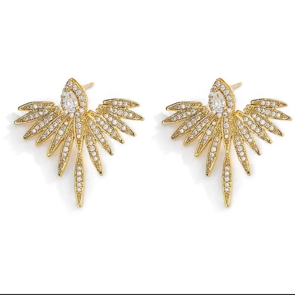 Sparky Flower Front Back Double Sided 2 Earrings in One - Picture 2 of 4